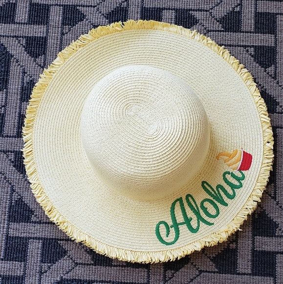 Disney Aloha Dole Whip Yellow Straw Hat 